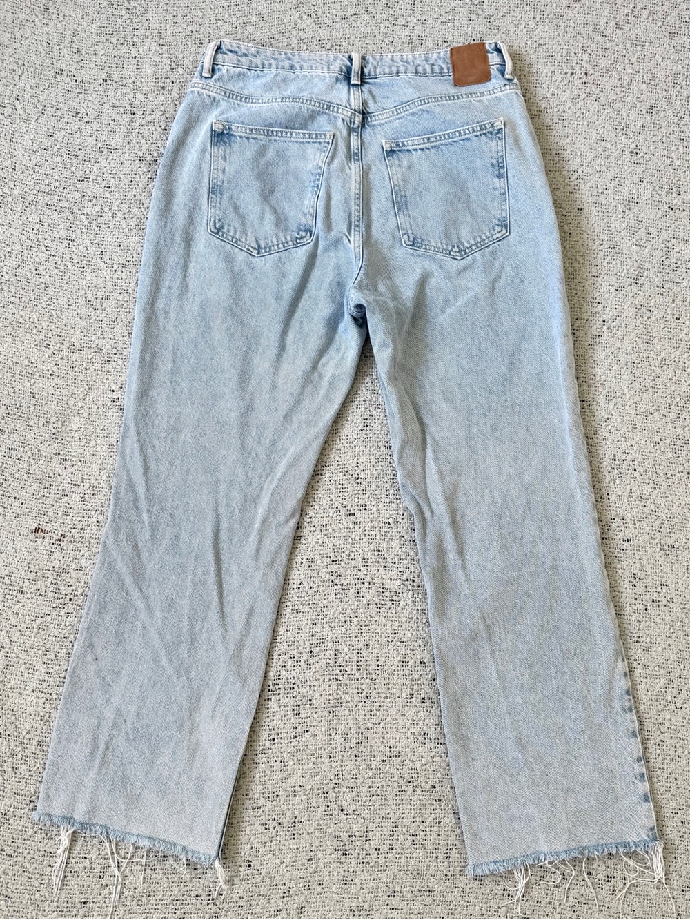 Zara Light Blue Washed Denim Jeans Straight Leg Size 10